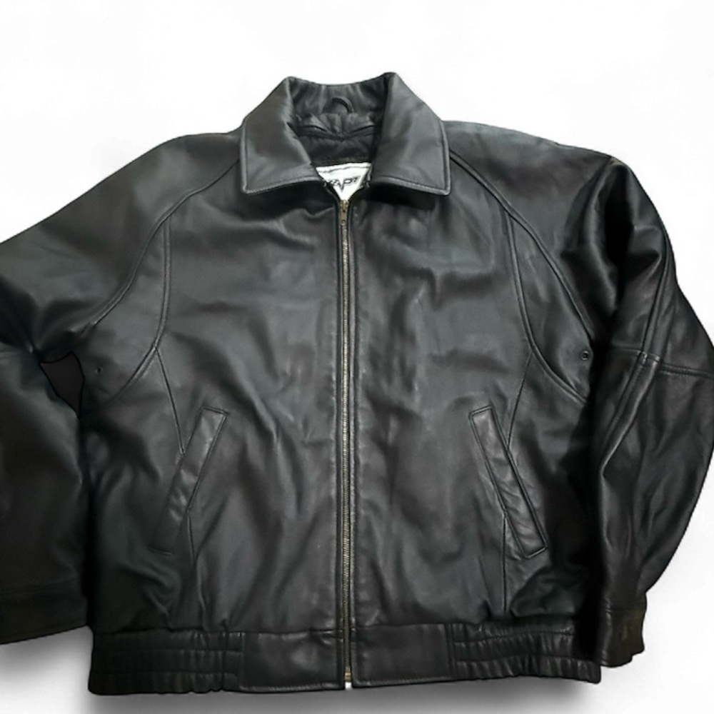 New no tags Men's Black Leather Jacket Corvette( no logo on outside) Sz M